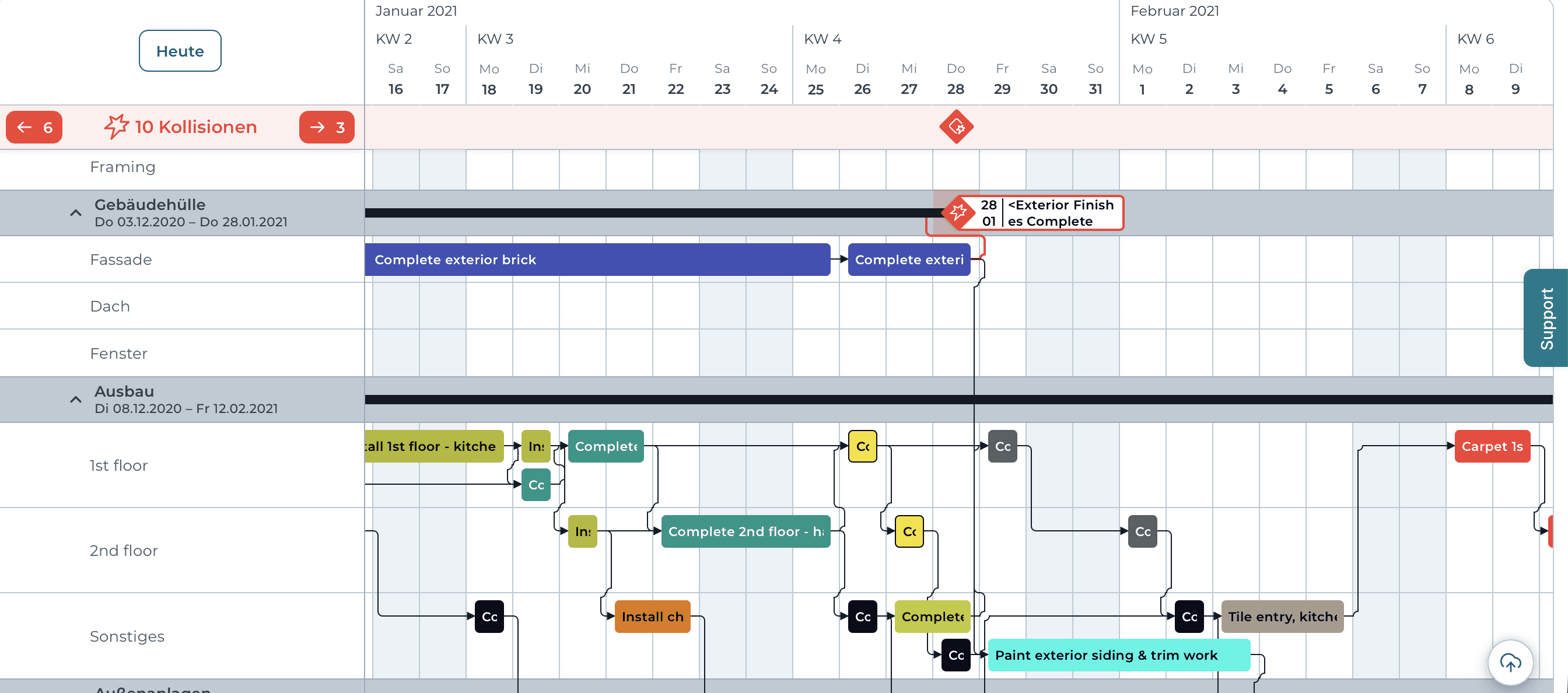 Importierter Terminplan in koppla
