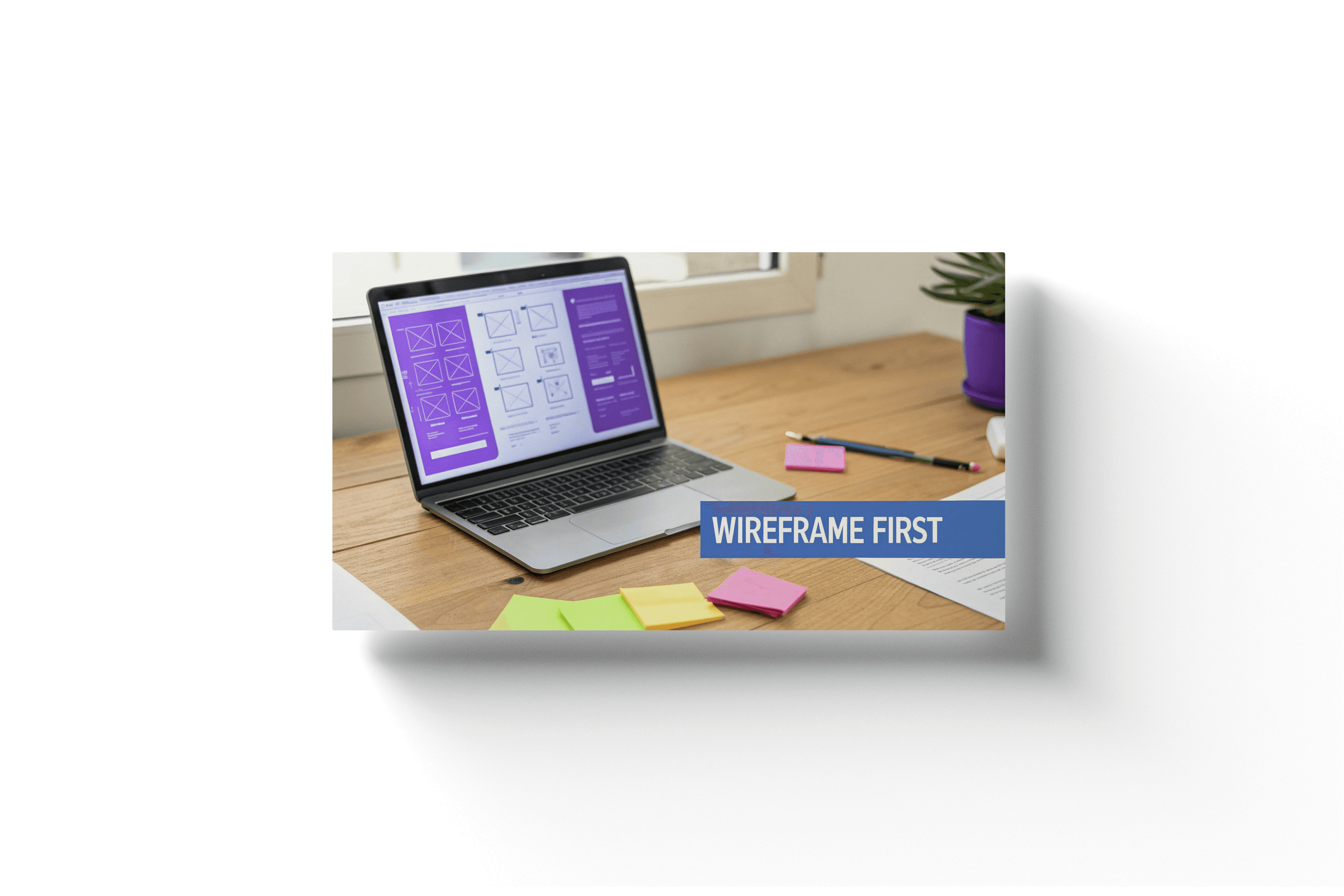 a laptop on a cluttered desk