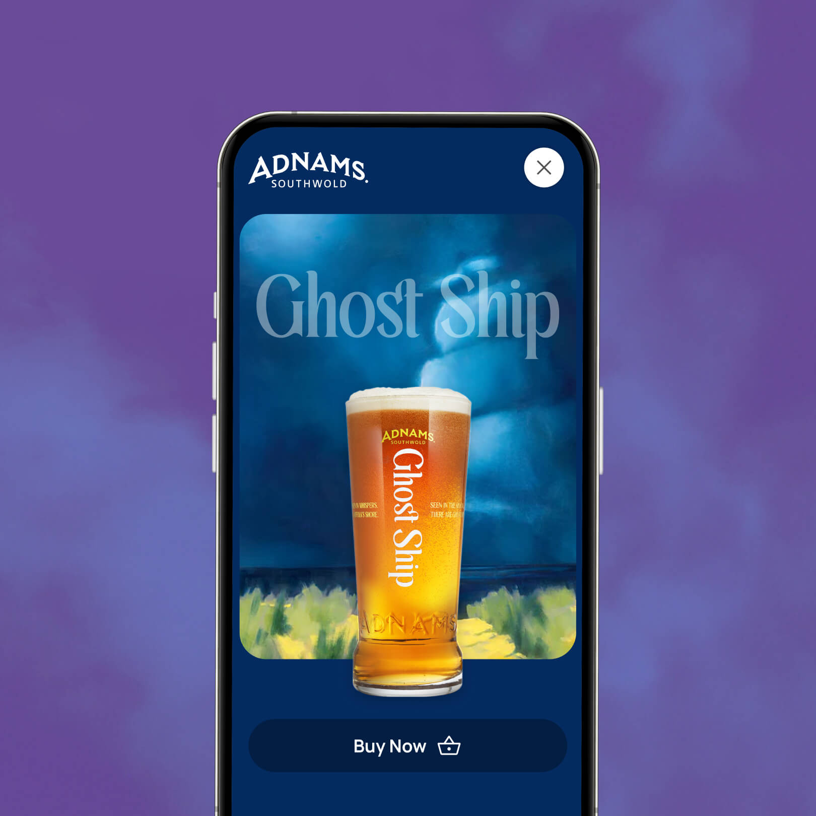 Adnams Ghost Ship landing page website design UK