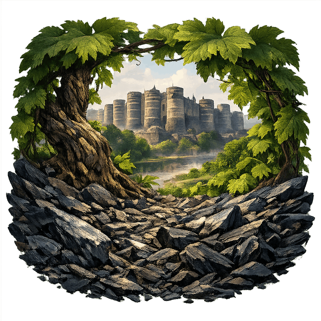 Detailed graphic of the Anjou wine region.