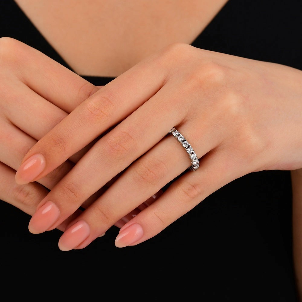 Assos Pırlanta 14 Ayar Altın Işıltılı Şık Tamtur Alyans Yüzük