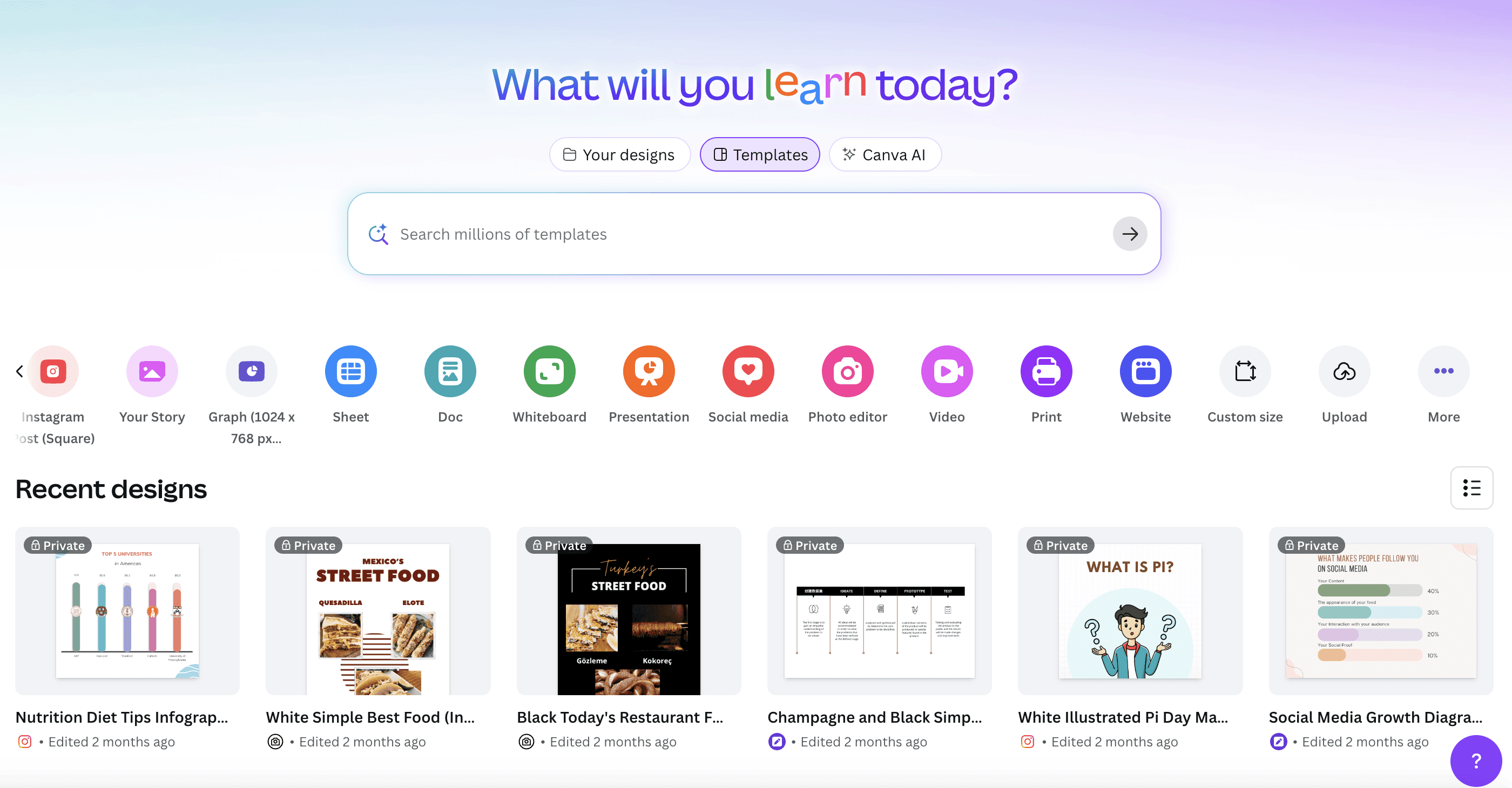 Canva's gallery