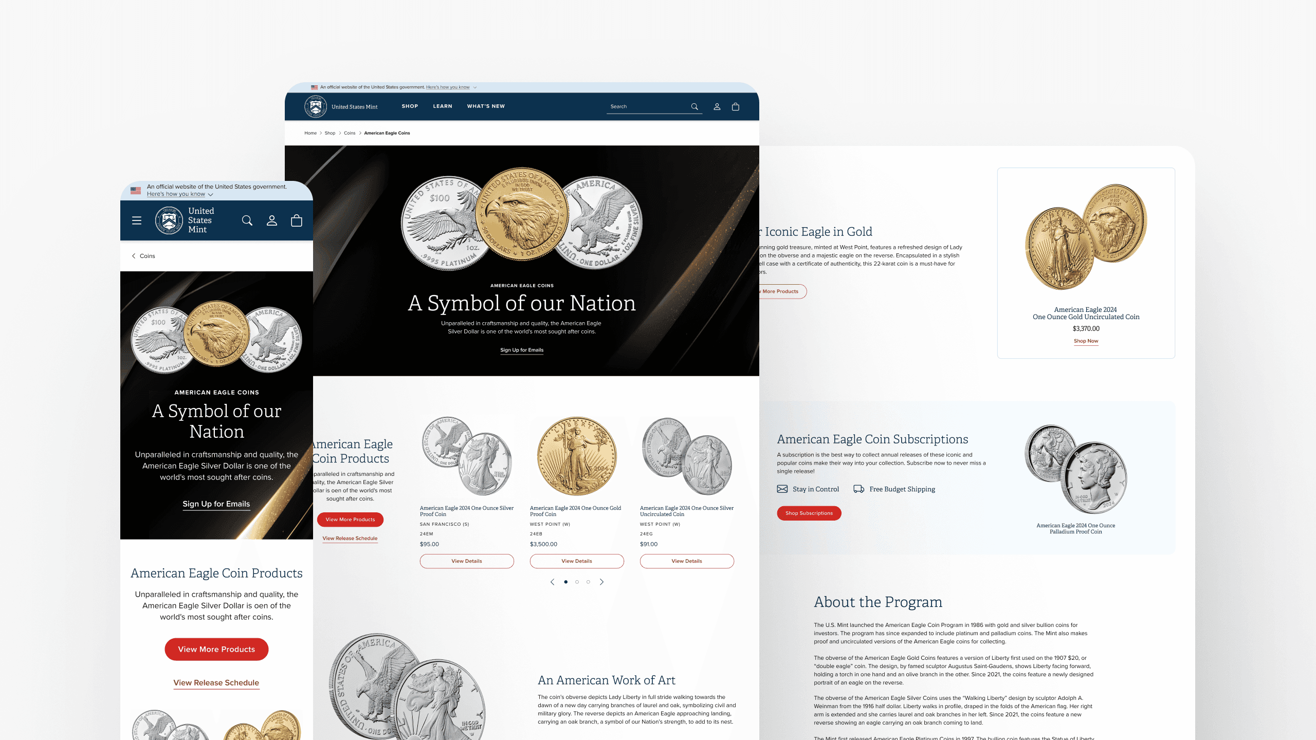 A desktop and mobile example of a landing page.