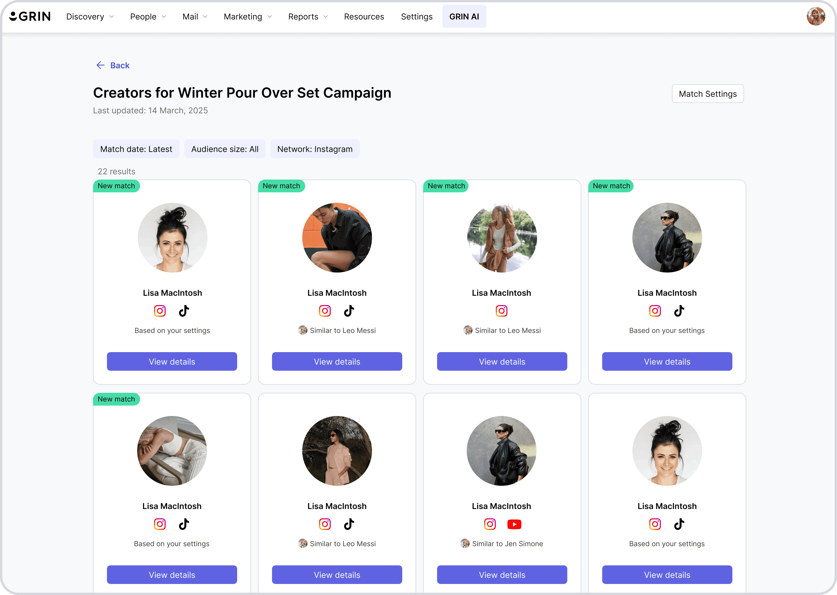 Creator Matches