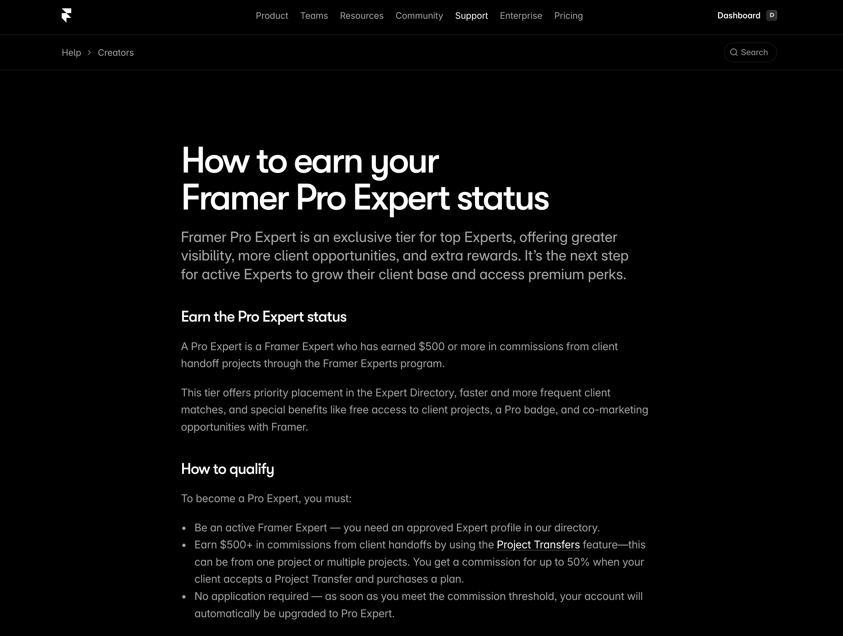 Framer Pro expert page