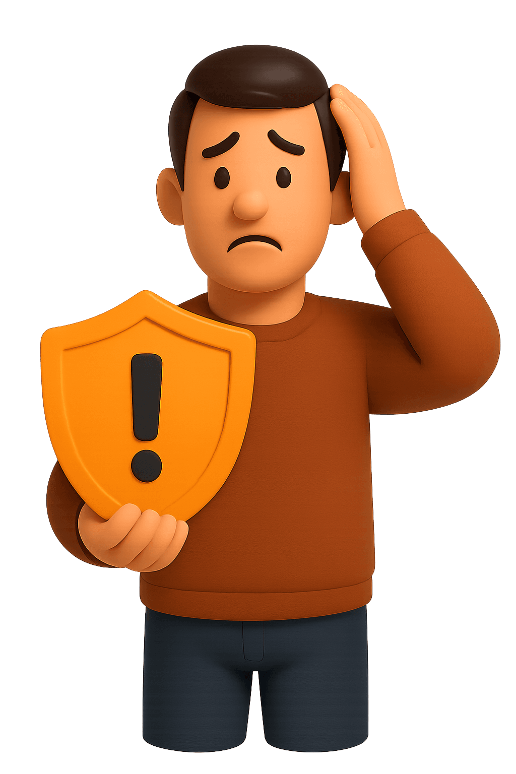 Postavička s vykřičníkem, která se nachází v krizové situaci