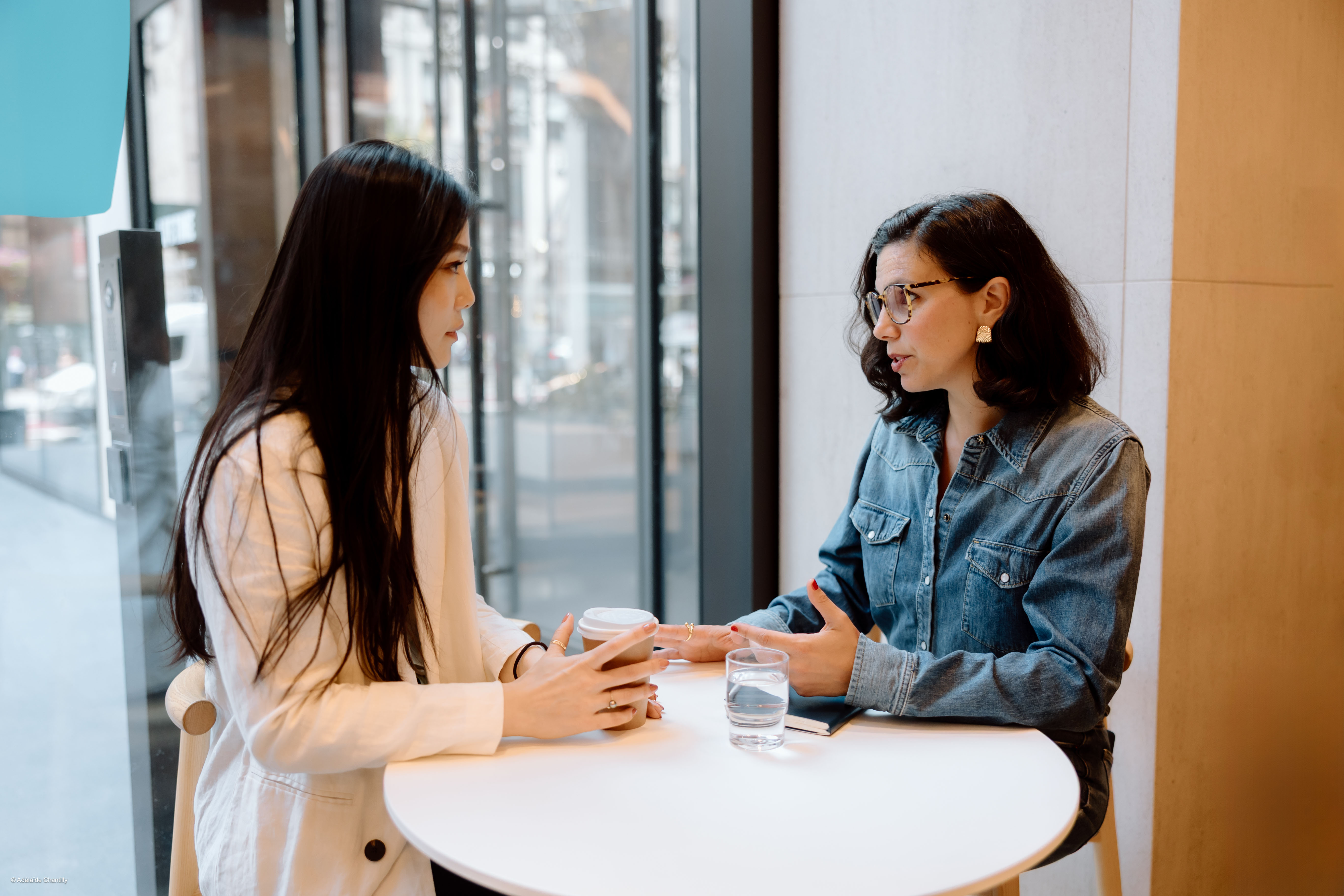 Chloe talking to a client about personal growth