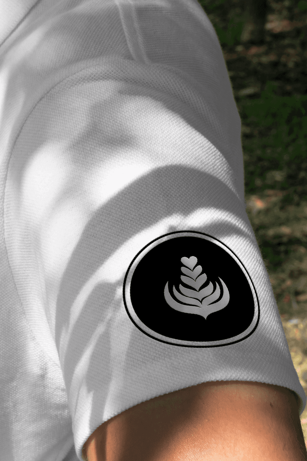 Flat White, staff sleeve logo patch