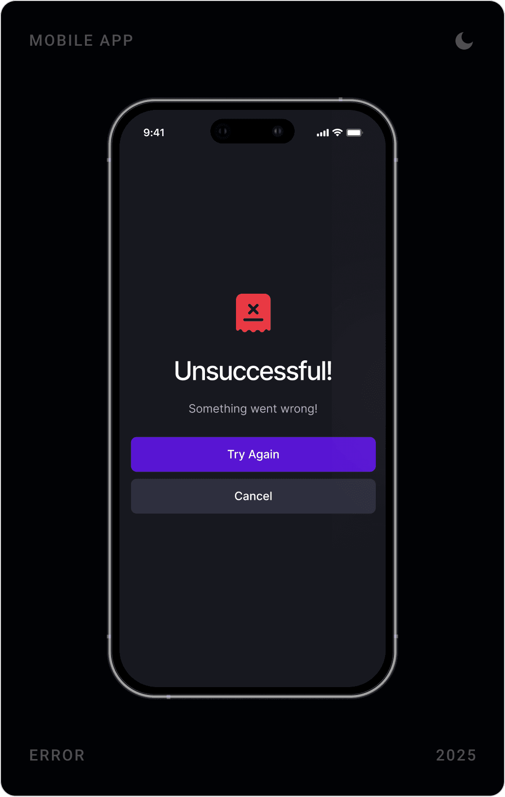 Professional Error Feedback Screen Design