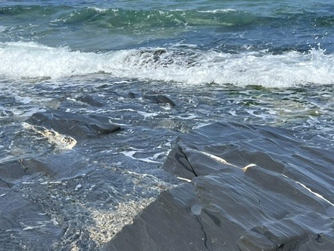 blue sky and white clouds over the sea