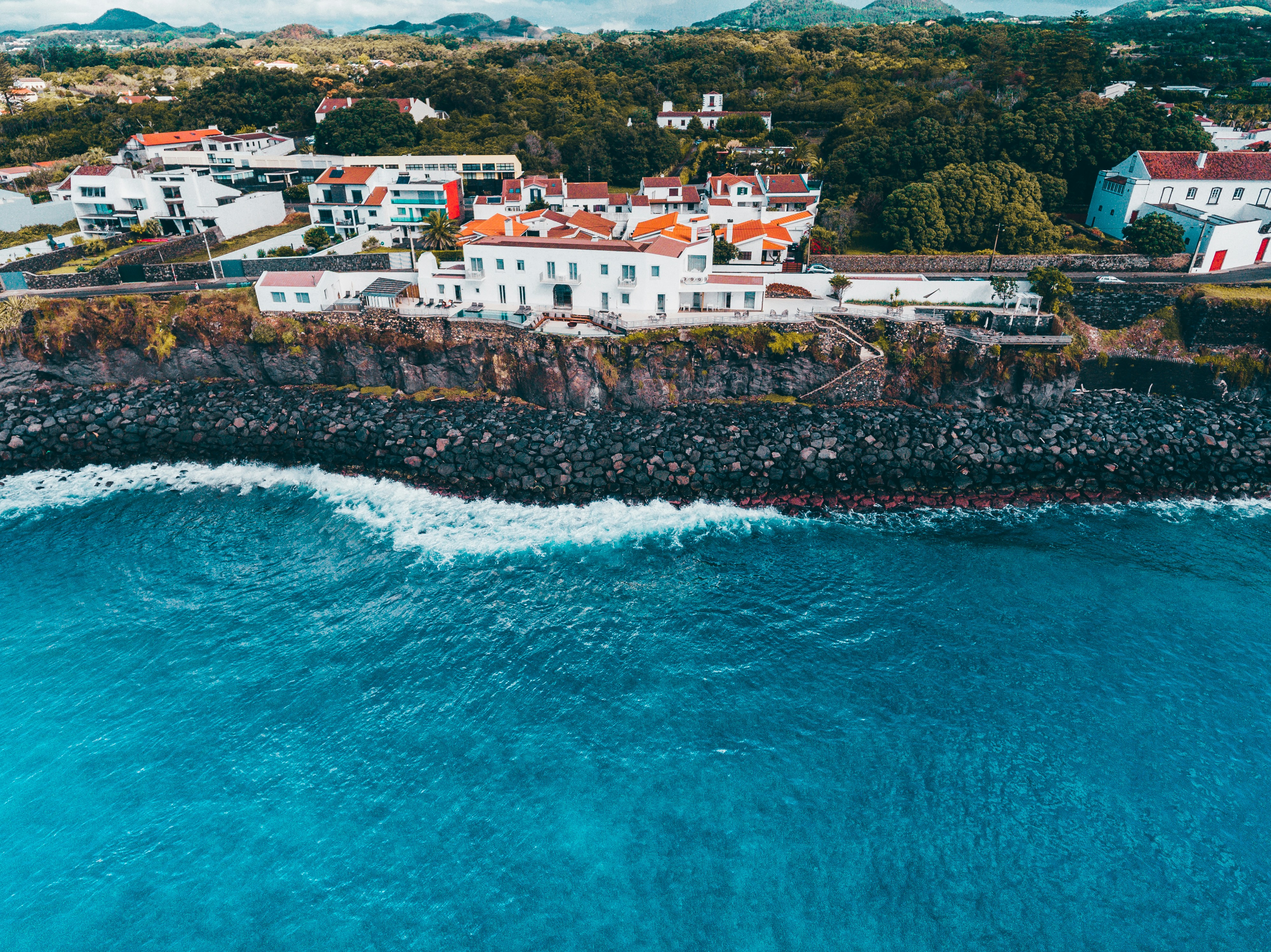 Vista aérea do centro histórico de Ponta Delgada