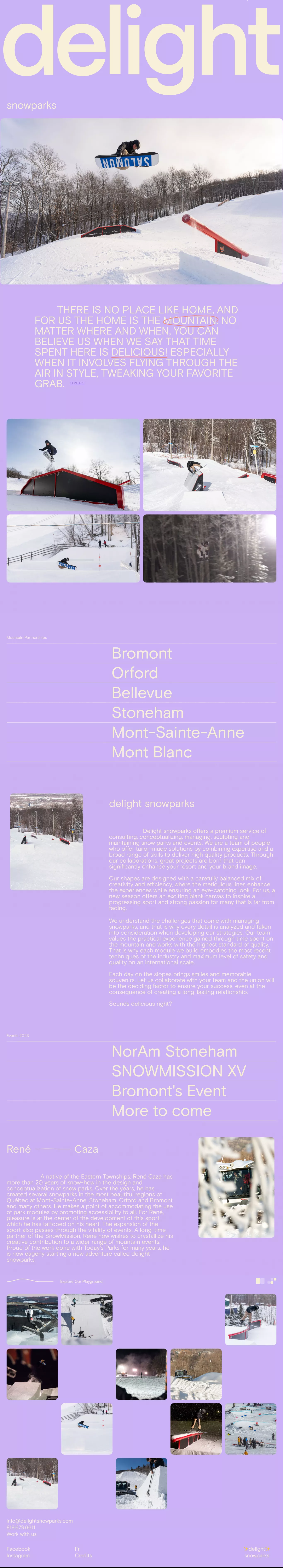 delight snowparks other page screenshot showcasing Local Business and Sport design