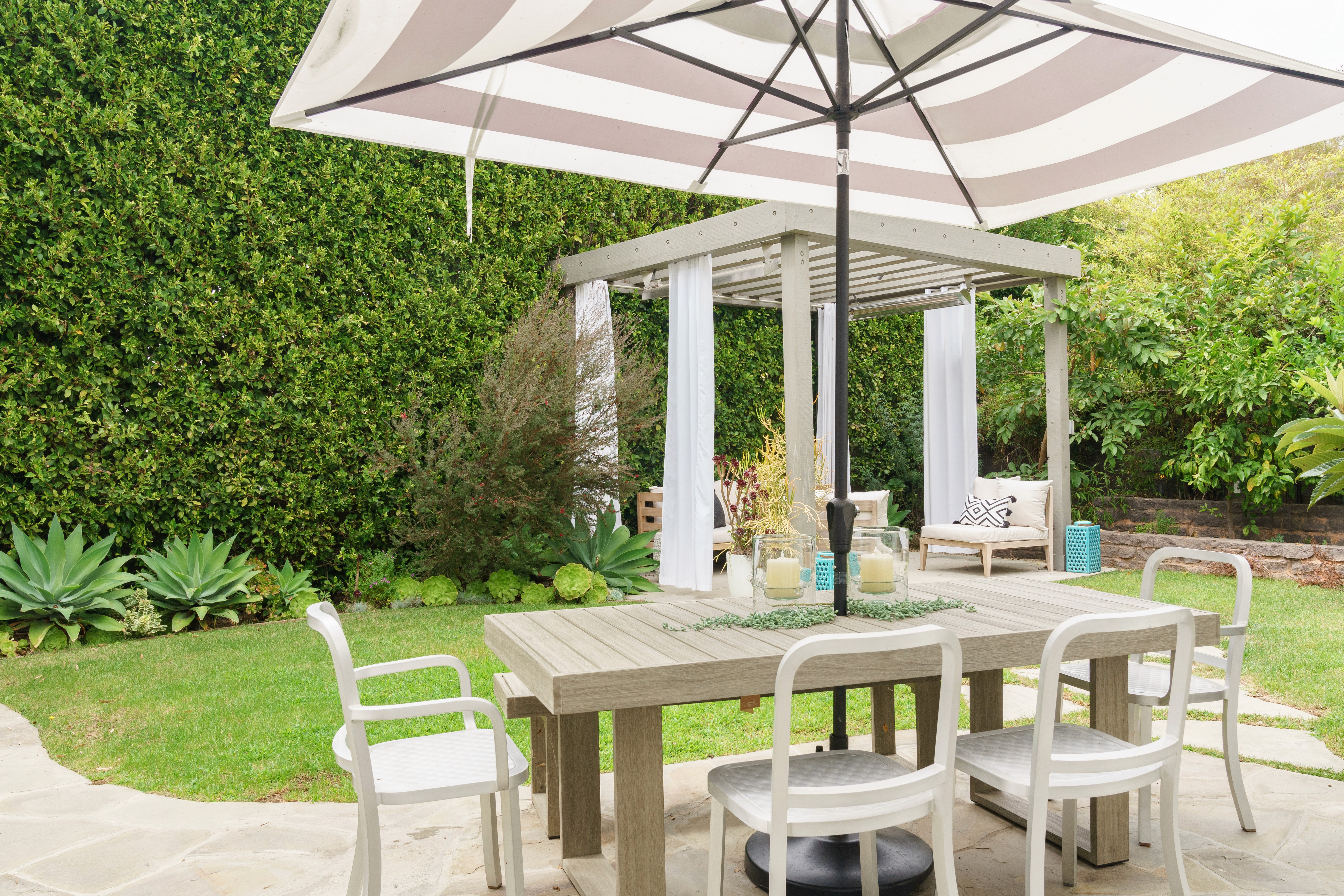 Transitional refresh outdoor living space by Ventura & Los Angeles interior designer Jubilee Interiors