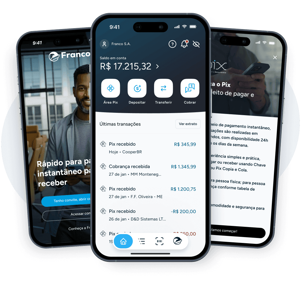 App da Conta Franco PJ – gestão financeira completa no smartphone