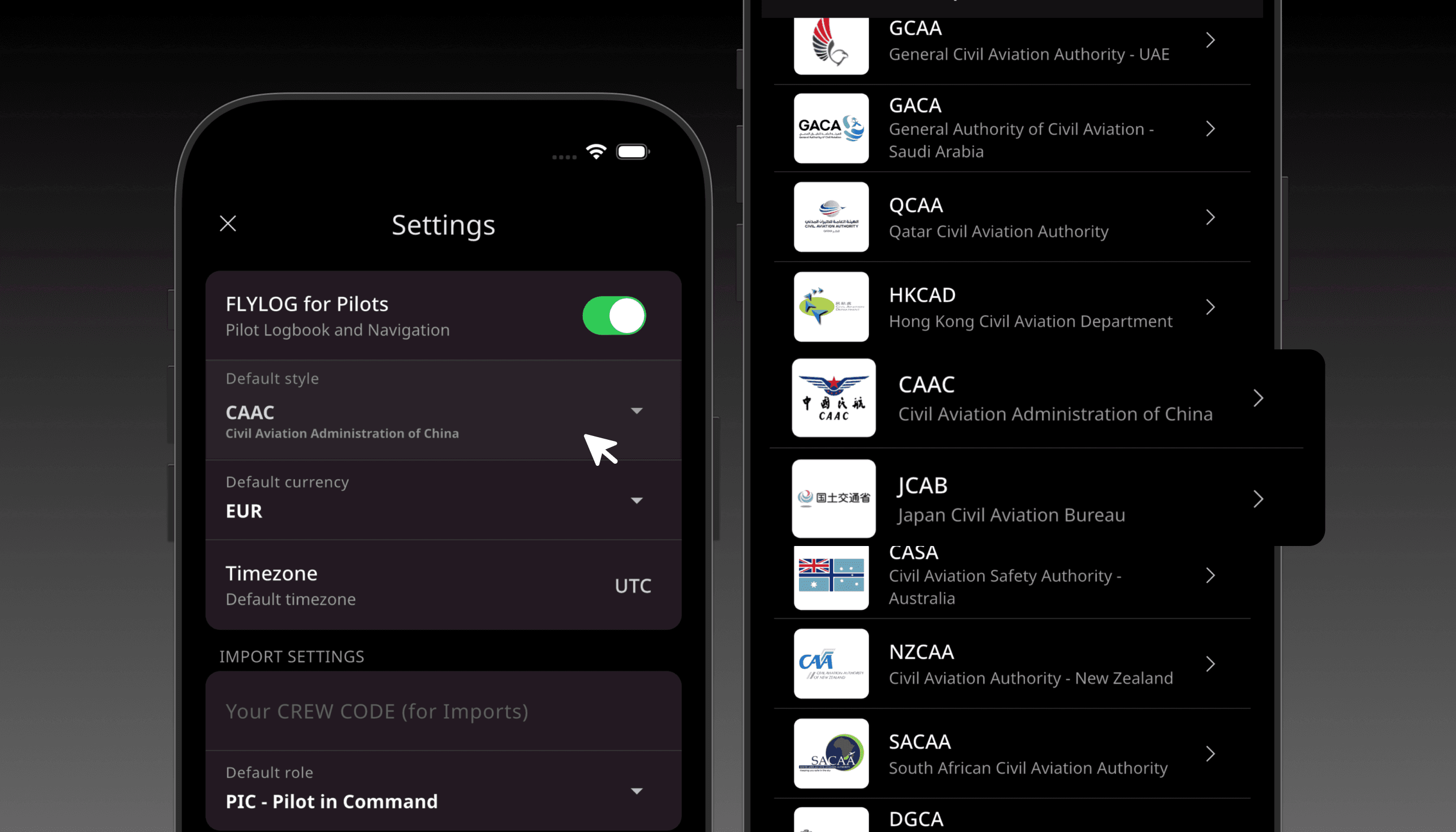 CAAC & JCAB Aviation Authorities