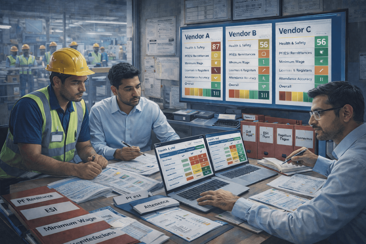 Vendor Scorecard Blue-Collar Contractors: Compliance Quality Cost Framework India
