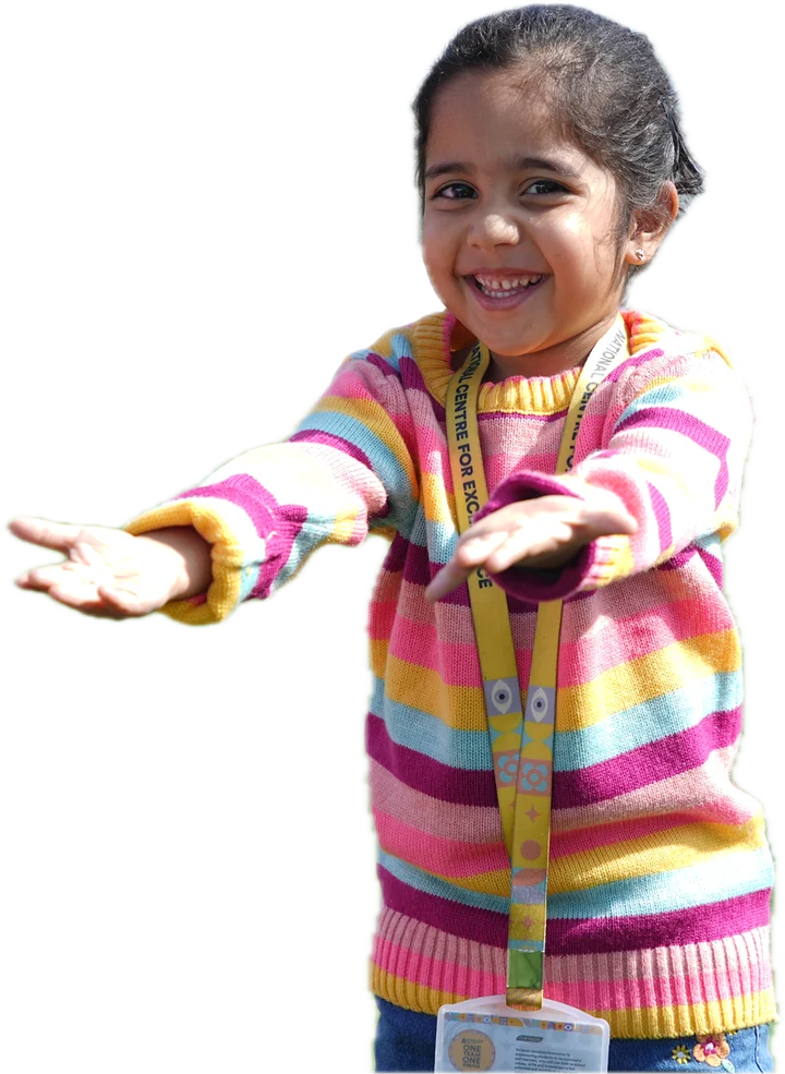NCFE student smiling with her arms out