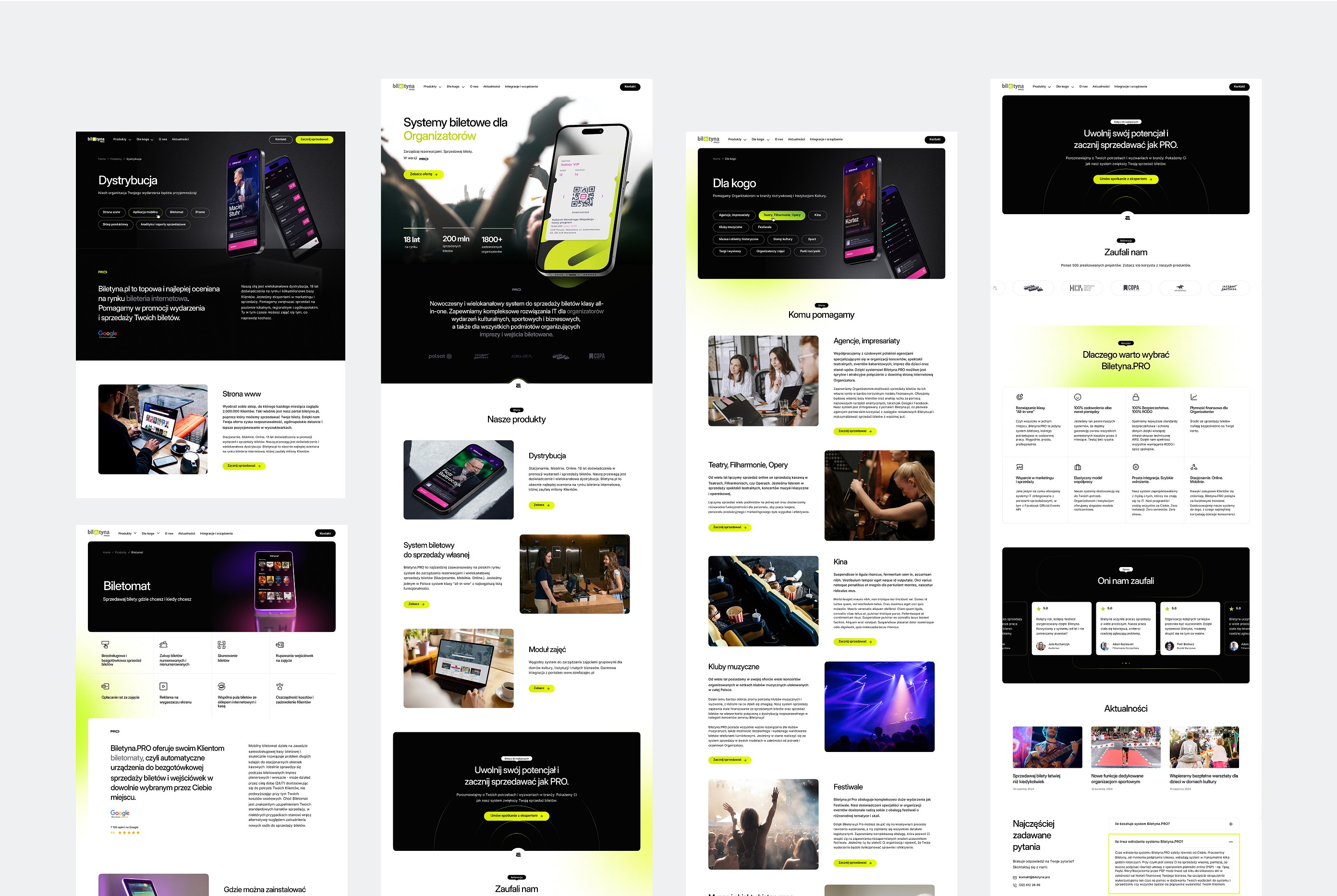 Biletyna Website Screens
