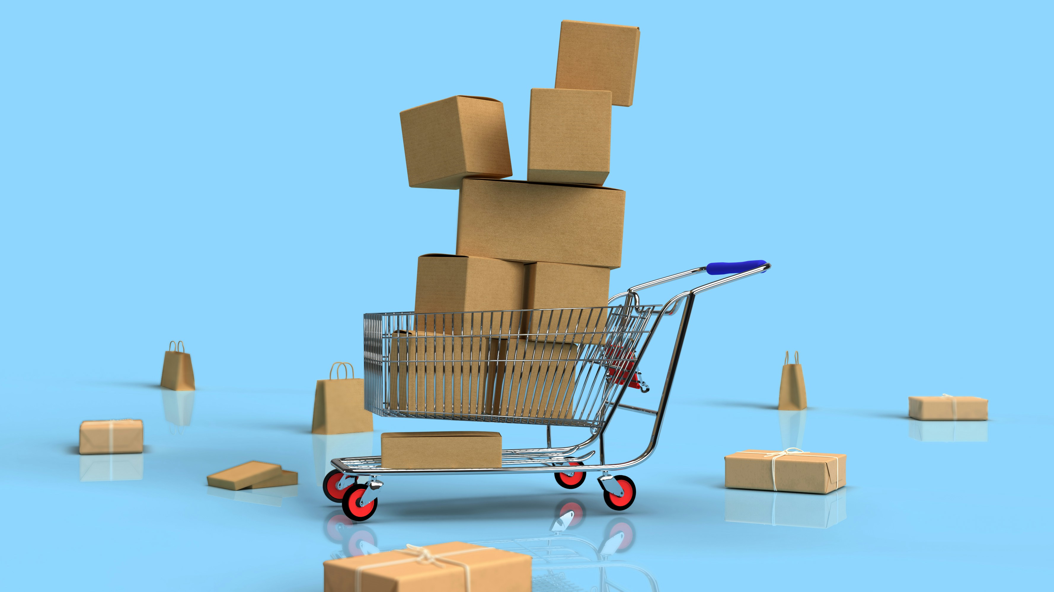 cart full of boxes - AI Tools for eCommerce 