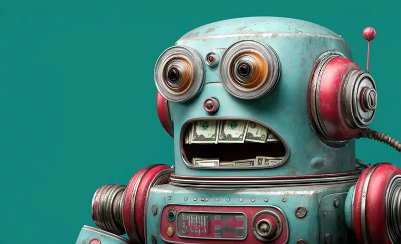 Illustration of a retro robot