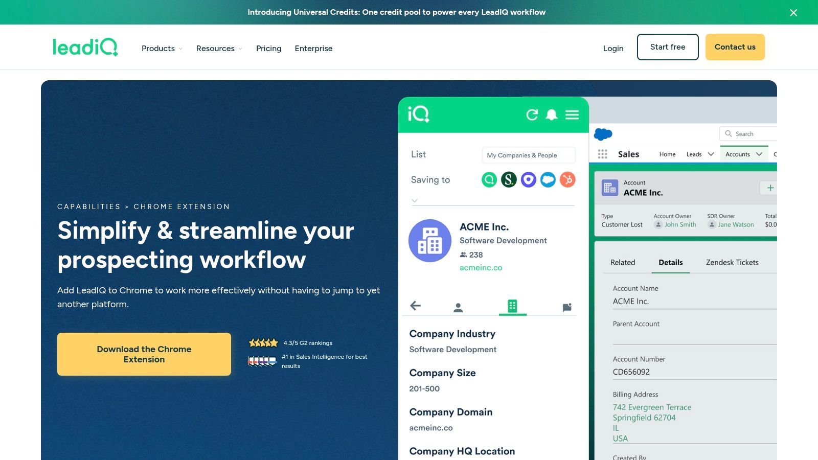 LeadIQ — Chrome Extension
