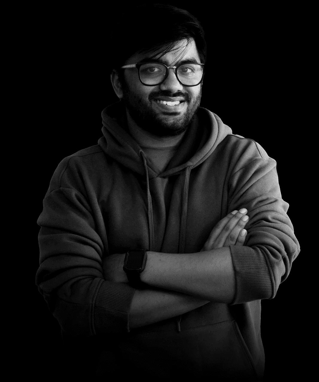 Man in white t-shirt front photo