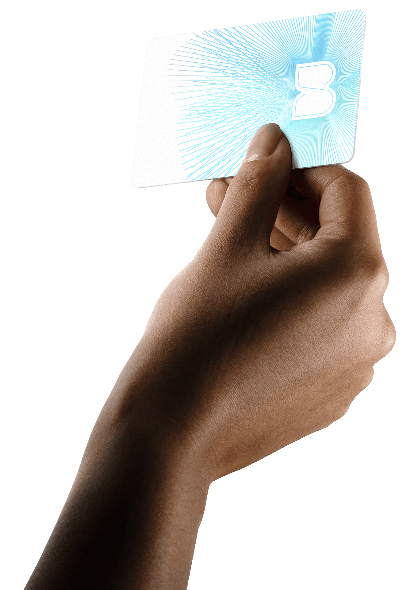 Hand holding a stylized card graphic representing a Core longevity optimization program and proactive health management services.