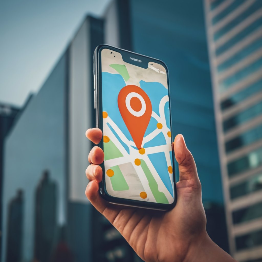 Smartphone screen showing a map app with a pin on a USCIS office