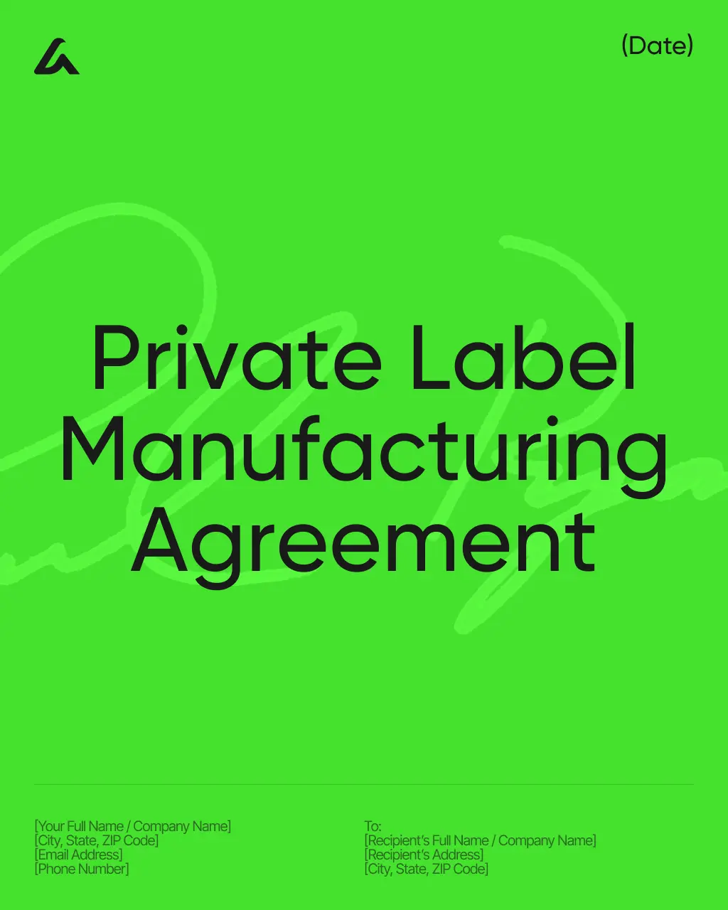 Private Label Manufacturing Agreement