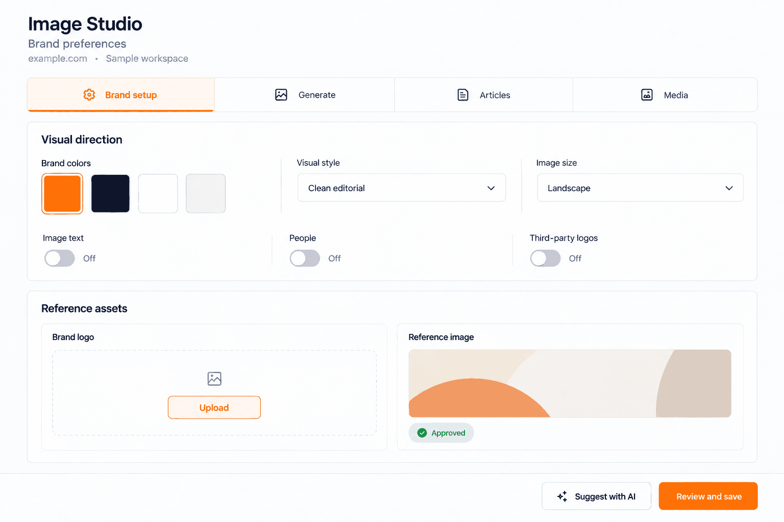 Sample Images that match your brand UI