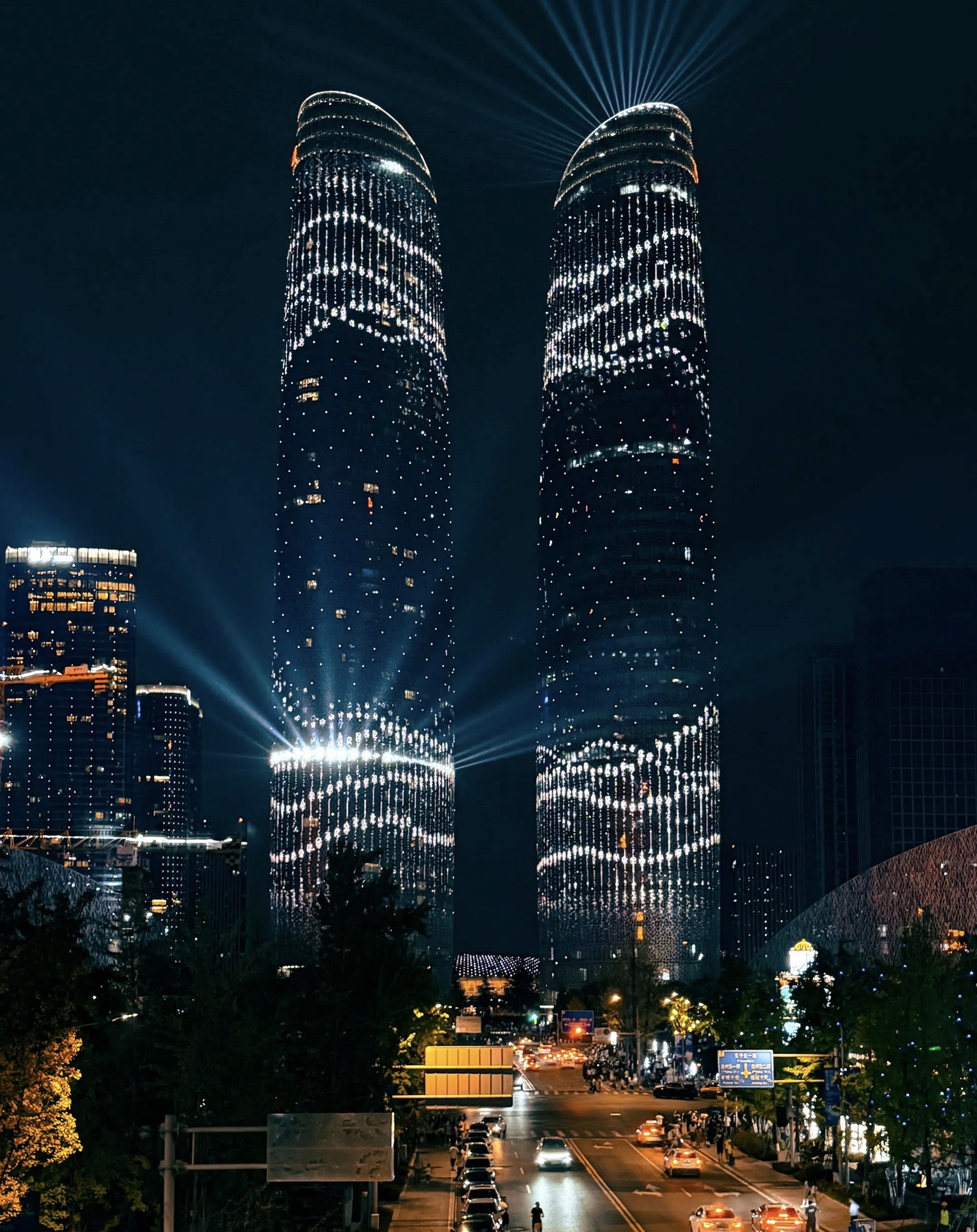 Night view of Twin Towers