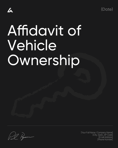 Affidavit of Vehicle Ownership