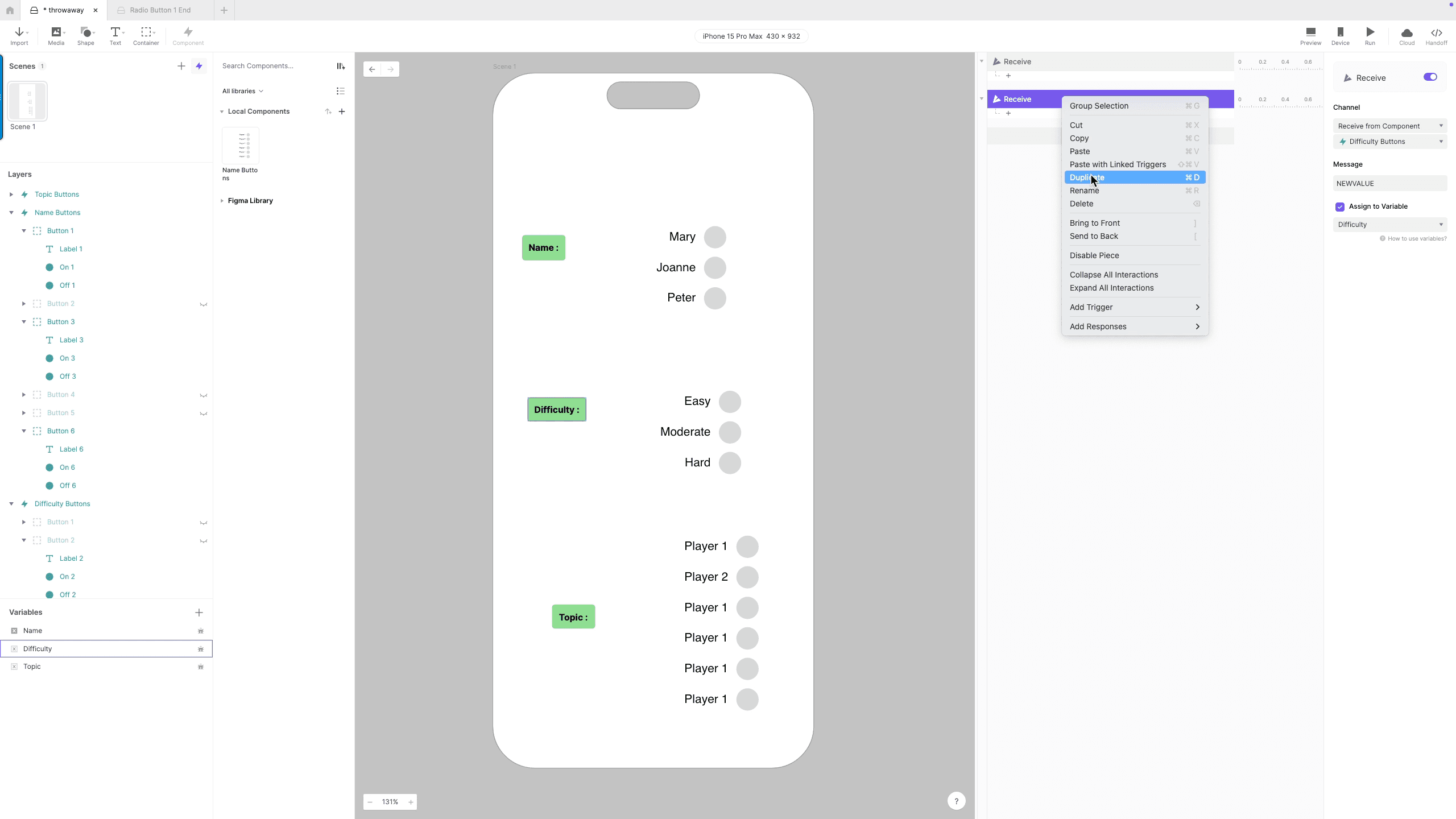 duplicate receive trigger