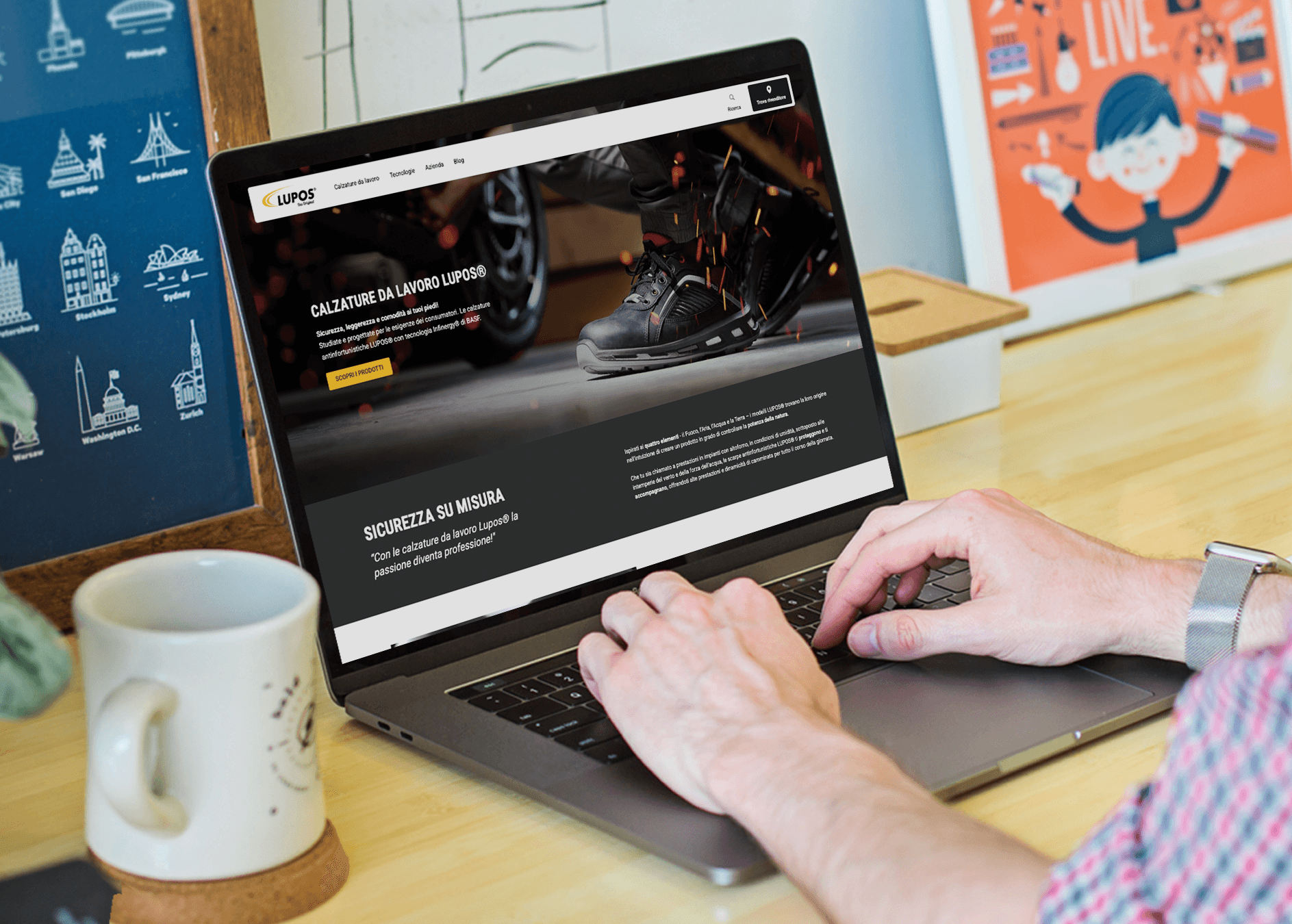Screen di dettagli tecnici di prodotti
