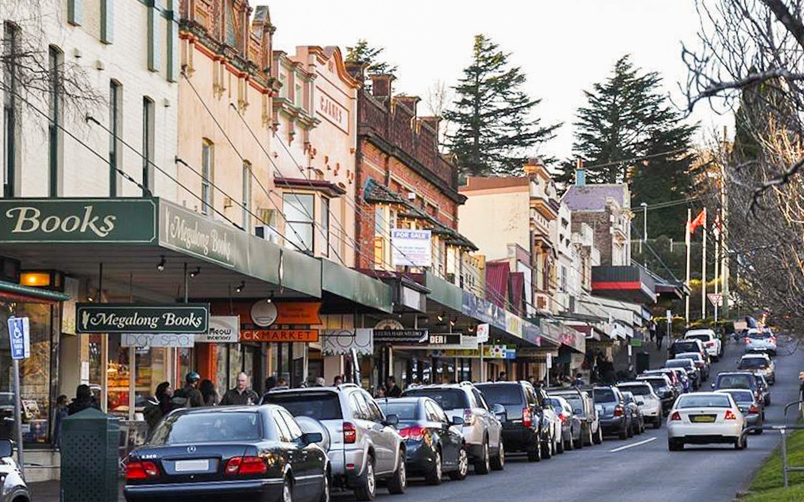 蓝山之旅：探索澳大利亚的卢拉村街道，沿途尽享商店与绿树成荫的景致。