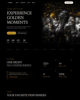 Vervee Framer template — luxury event website design for nightclubs and exclusive parties