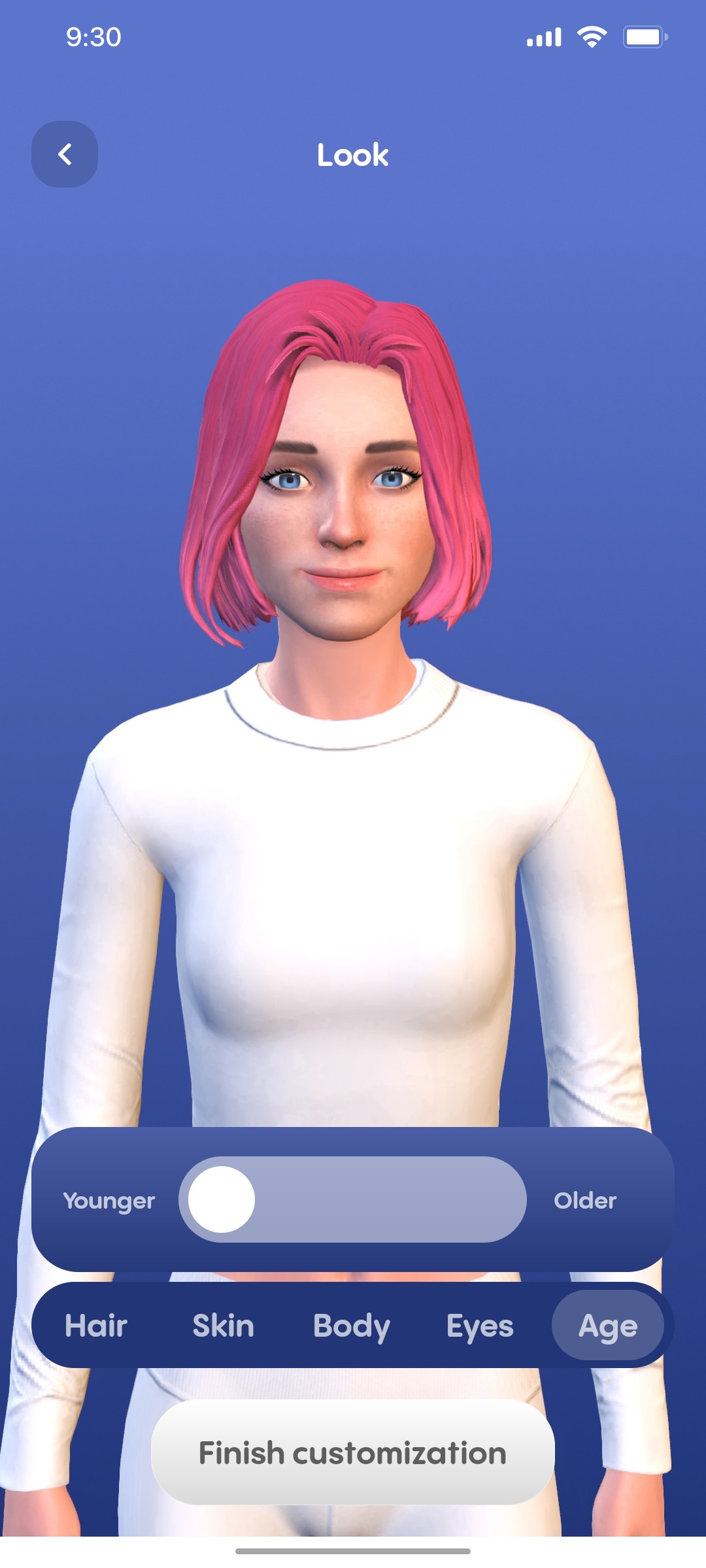 Replika Create Look age screen