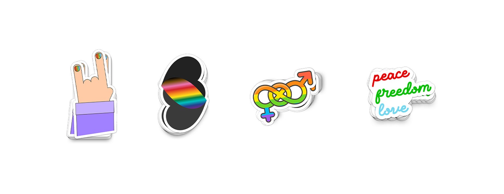 a picture of pride-themed stickers