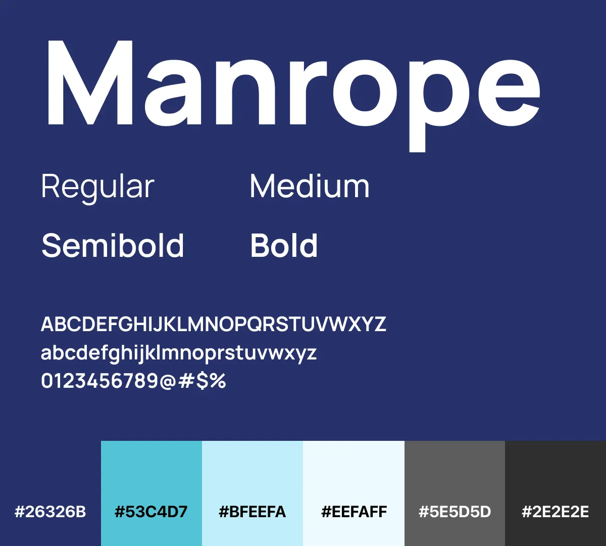 Visual style guide for the Pooping in Public app featuring the Manrope and Chewy typefaces alongside a minimalist brand color palette.