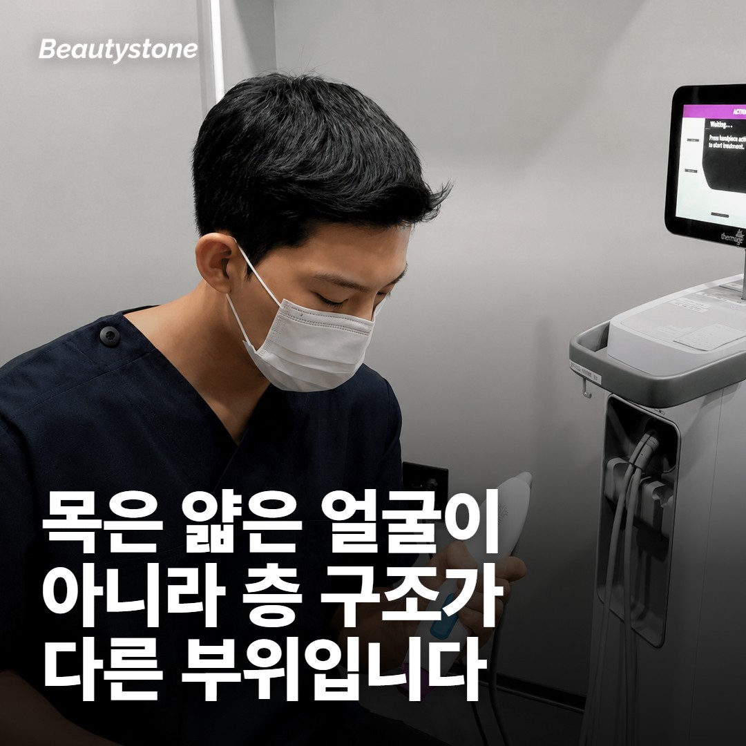 목은 얼굴과 같은 층 구조가 아닙니다