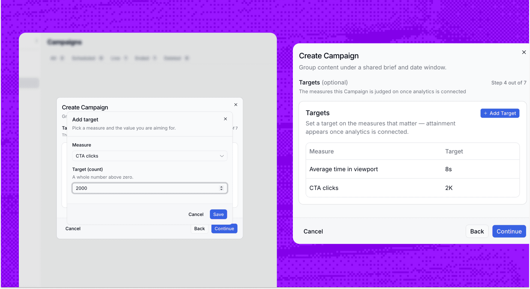 Setting KPIs in Amondo Campaigns