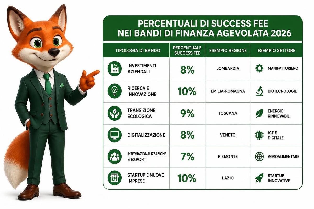 Comparazione percentuali success fee