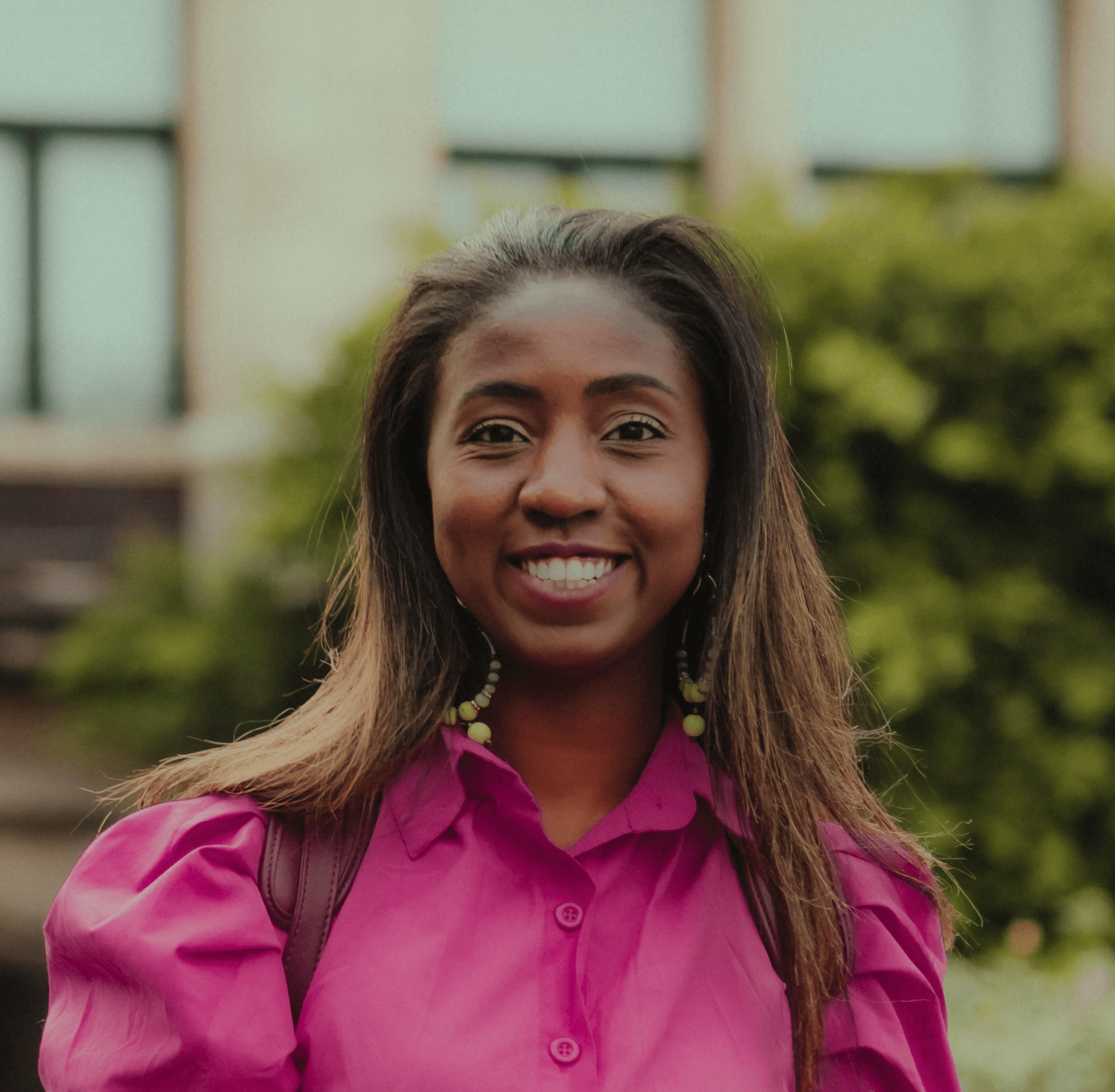 Portrait of a woman smiling at the camera