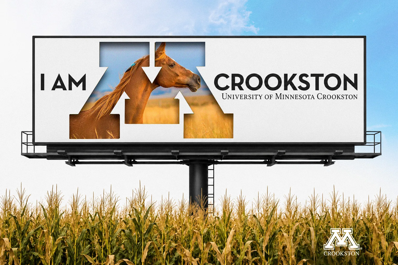 UMN Crookston billboard stylized mockup