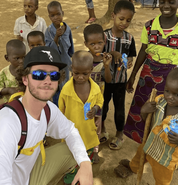 women posing skincare product