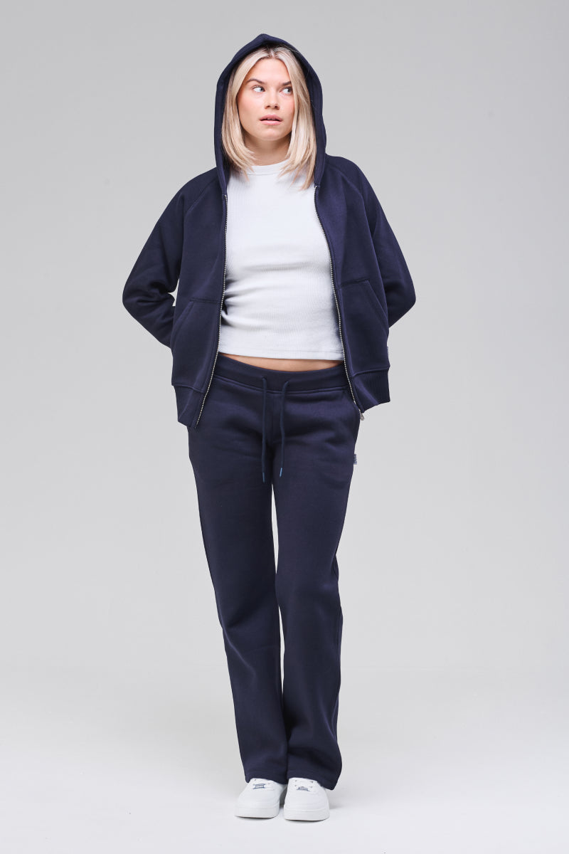 Sunday Superior Belmont Zip Hoodie front view, zip hoodie open, hood up