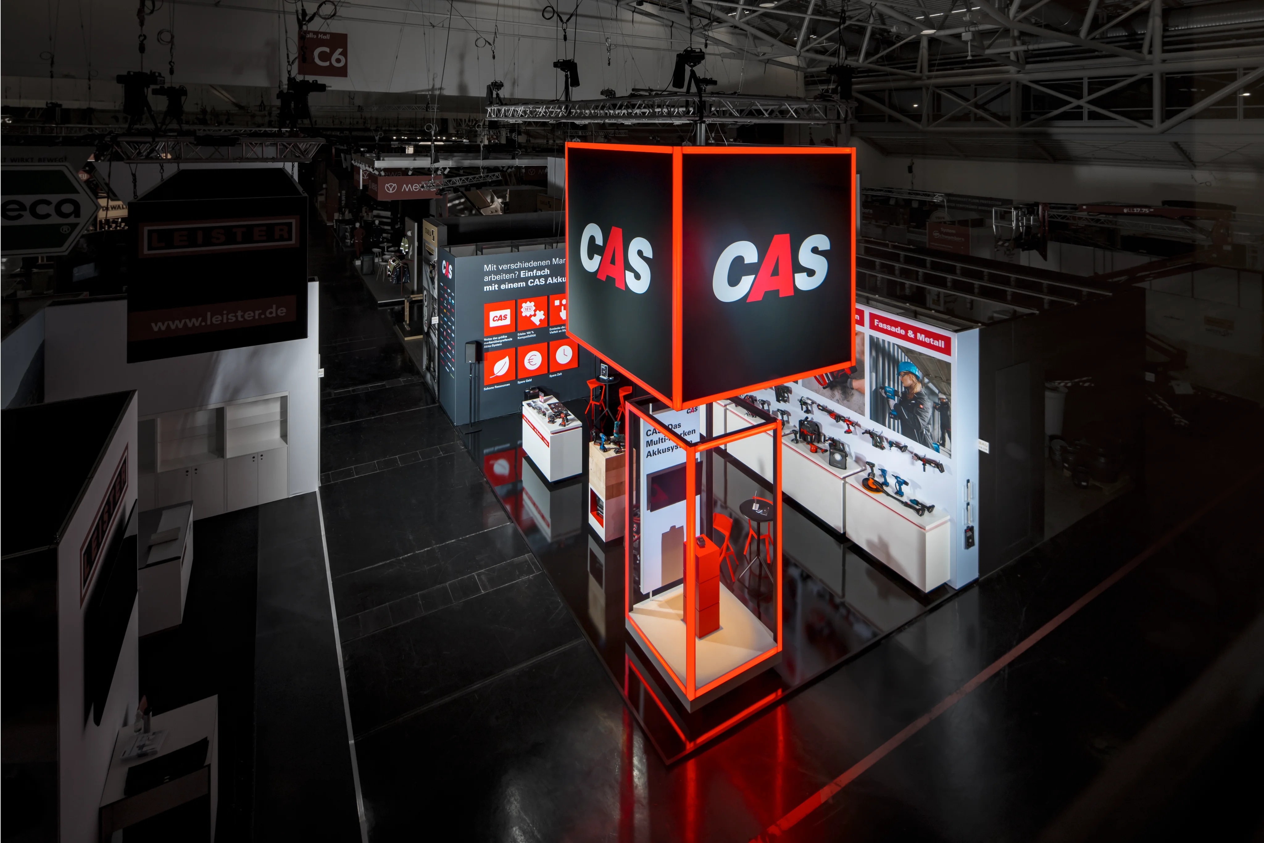 Ansicht des CAS-Messestandes von oben