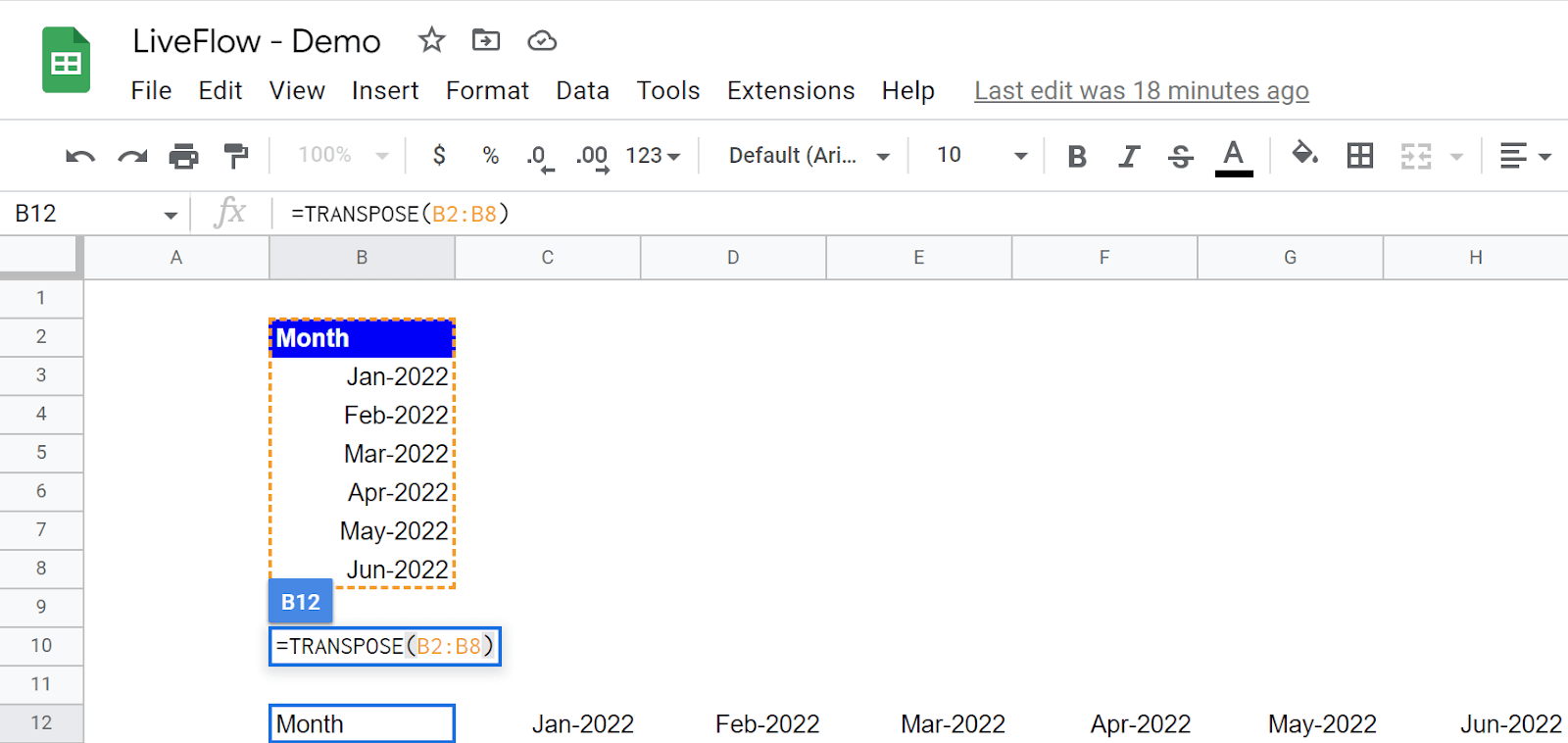 Use the TRANSPOSE formula&nbsp;