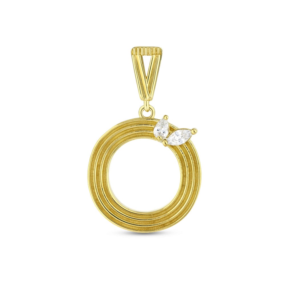 Assos Pırlanta 14 Ayar Altın O Harf Kolye Ucu