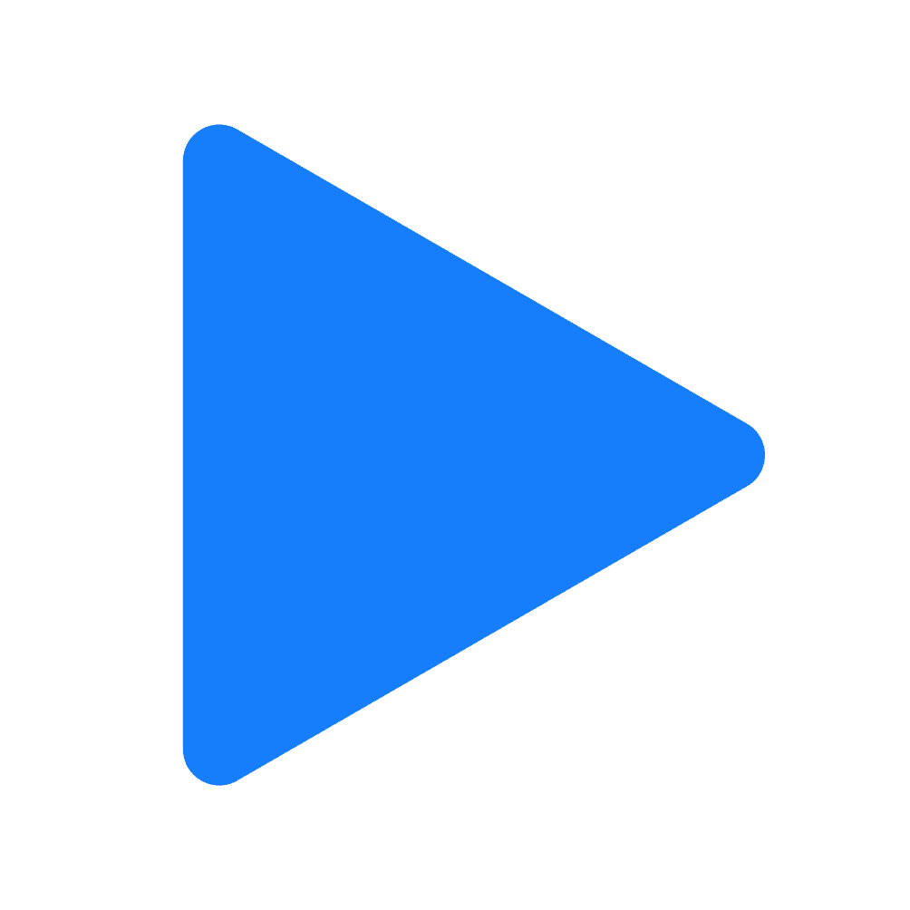 Blue play button icon pointing right.